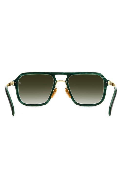 David Beckham Eyewear 56mm Navigator Sunglasses In Green Marble Gold