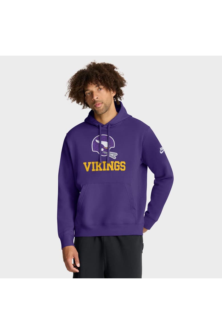 Men's Nike Purple Minnesota Vikings Best Season Rewind Club Pullover Hoodie, Main, color, Purple