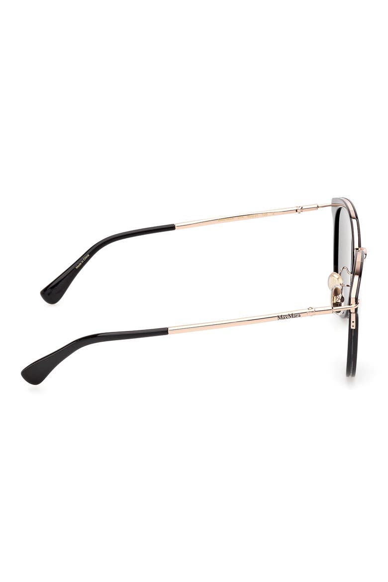 55mm Round Sunglasses, Alternate, color, SHINY BLACK / SMOKE