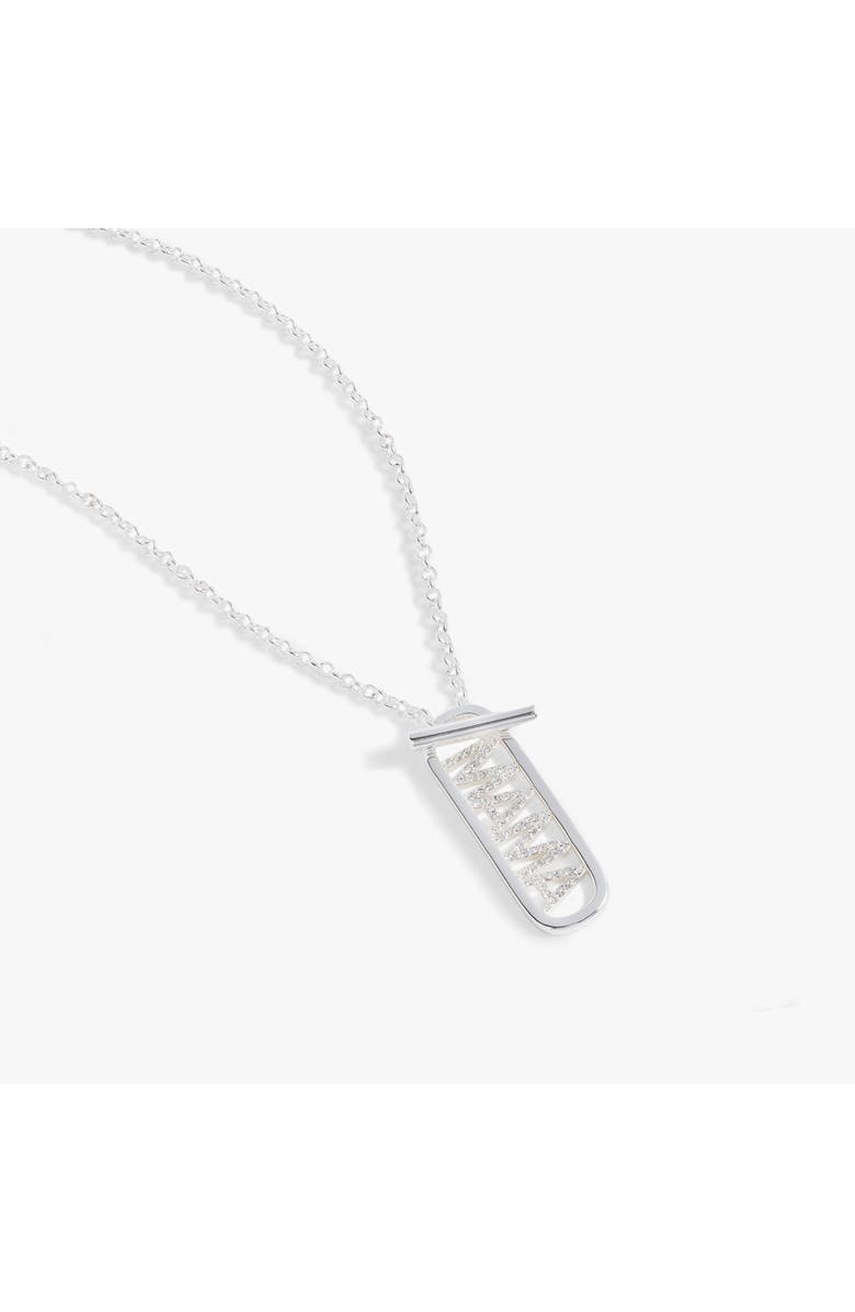 Alex and Ani Mama Pave Toggle Necklace, Alternate, color, Silver