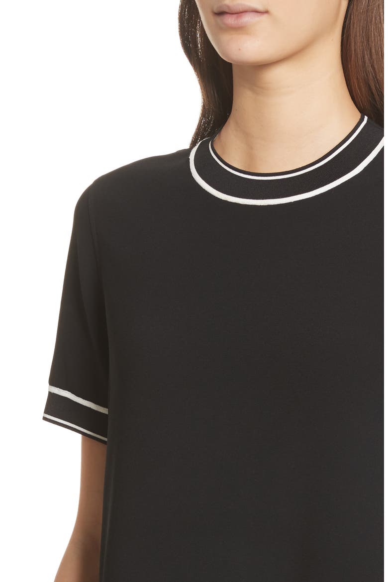 Thatch Crepe Shift Dress, Alternate, color, BLK