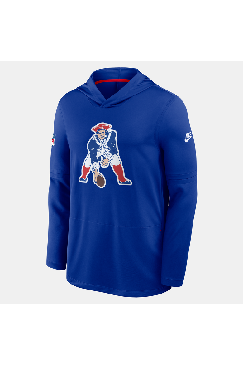 Men's Nike Royal New England Patriots Sideline Alternate Lightweight Long Sleeve Hooded Dri-FIT T-Shirt, Alternate, color, Royal