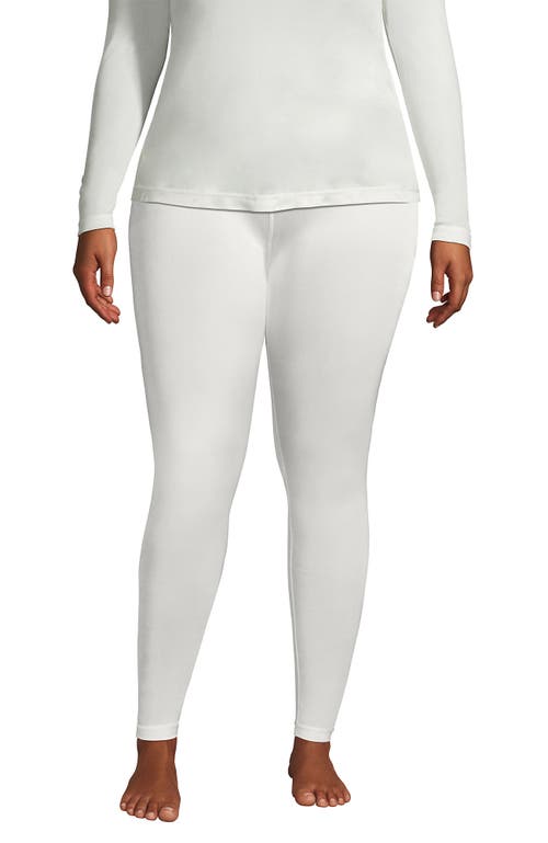 Lands' End Silk Interlock Long Underwear Leggings Pants In White