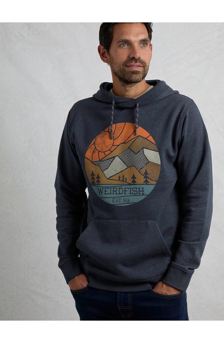 Weird Fish Bryant Graphic Popover Hoodie, Main, color, Dark Navy