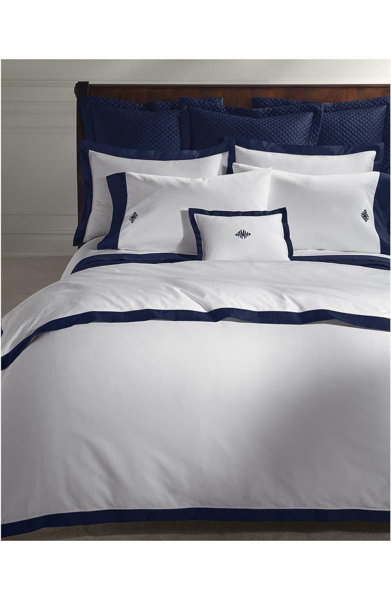 Ralph Lauren Organic Cotton Sateen Border Duvet Cover, Alternate, color,