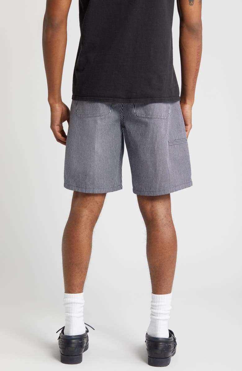 Saturdays NYC Flat Front Stripe Twill Shorts, Alternate, color,