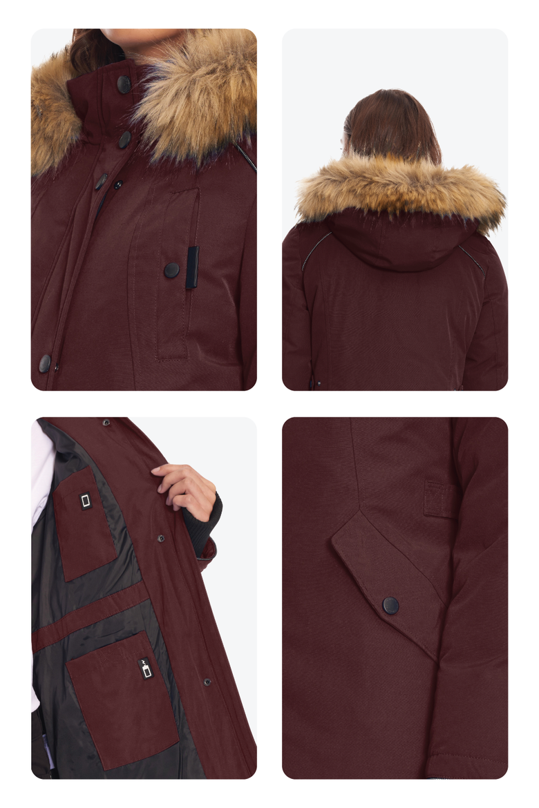 GLACIER - Vegan Down Classic Winter Parka Jacket, Alternate, color, GRAPE