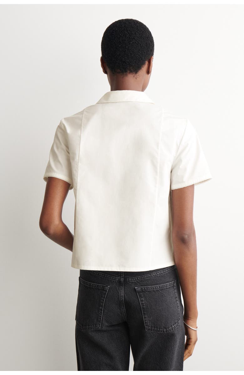 COS Curved-Collar Cotton Poplin Shirt, Alternate, color, White