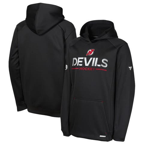 Youth Fanatics Black New Jersey Devils Authentic Pro Rink Raglan Hoodie