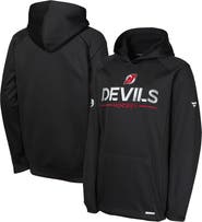 FANATICS Youth Fanatics Black New Jersey Devils Authentic Pro Rink Raglan Hoodie