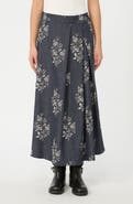 Weekend Max Mara Struzzo Floral Denim Midi Skirt