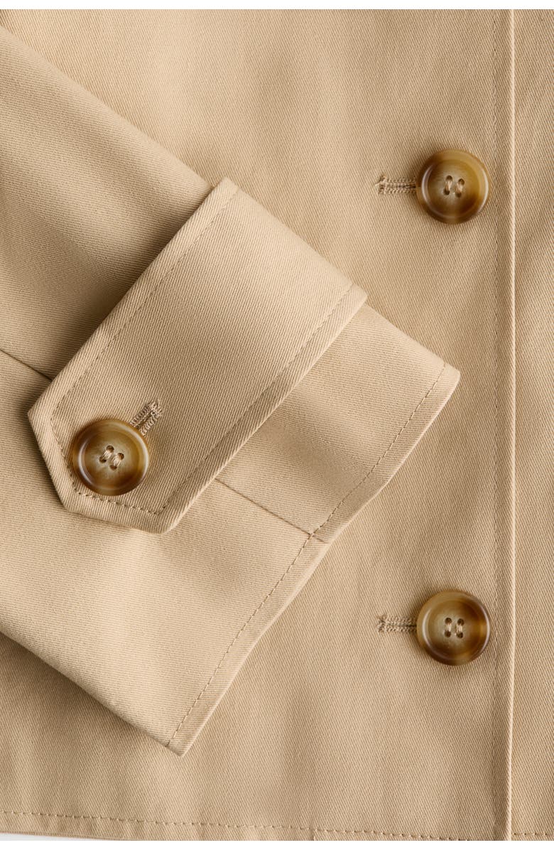 H&M Trench-look cotton jacket, Alternate, color, Beige