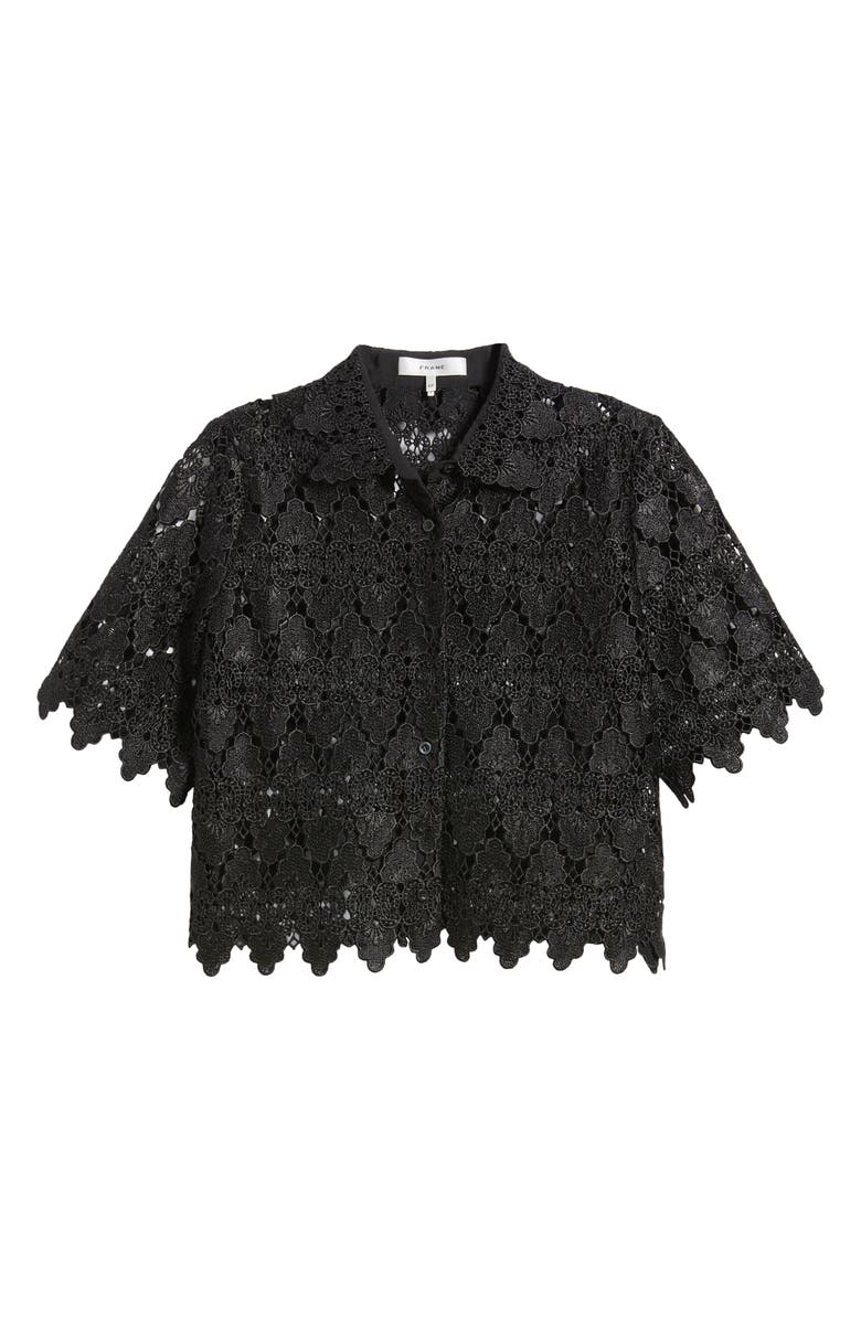 FRAME Lace Button-Up Shirt, Alternate, color, Black
