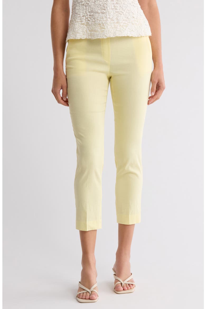 Treeca Linen Blend Pull-On Crop Pants, Main, color, LEMON