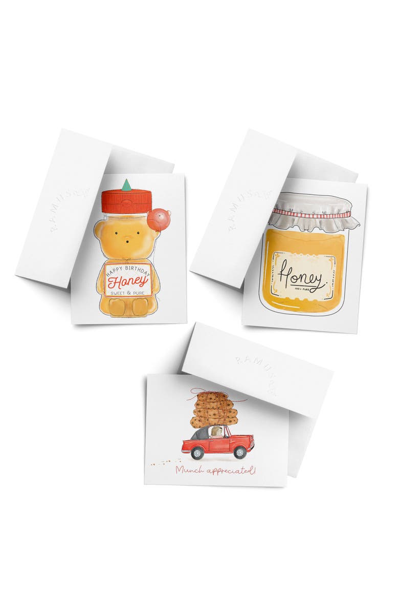 Ramus & Co Everyday Greeting Card Pack Sets (3 ct, Assorted) Munch Appreciated, Honey, Honey Bear, Main, color, Multi-Pack