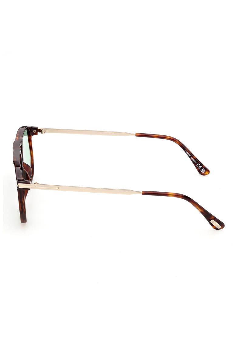 Billie-02 57mm Navigator Sunglasses, Alternate, color, RED HAVANA GREEN LENS