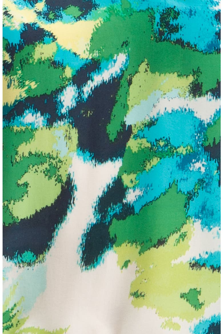 Relaxed V-Neck Top, Alternate, color, FLORAL AQUA COMBO