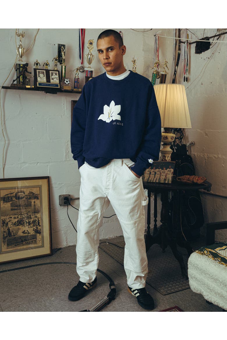 Perennial Navy Sweatshirt, Alternate, color, Lily Blue