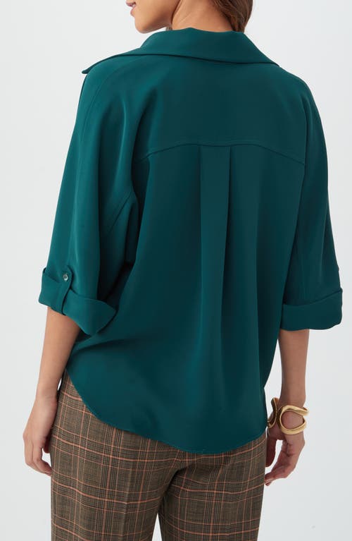 Trina Turk Otto Faux Wrap Top In Green