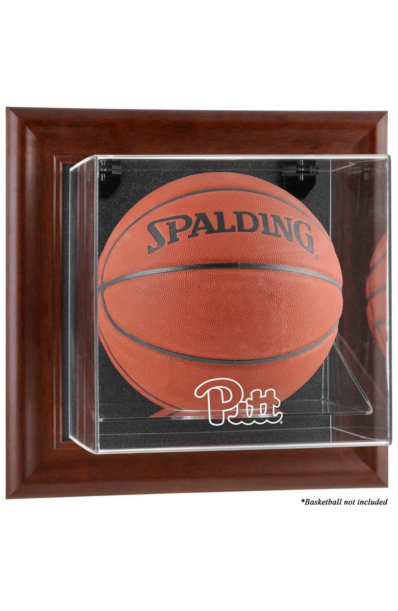 FANATICS AUTHENTIC Pittsburgh Panthers Brown Framed Wall-Mountable Basketball Display Case, Main, color,