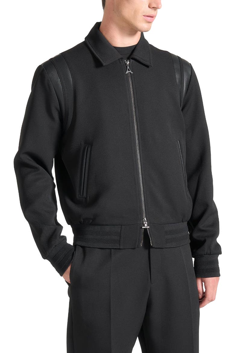 Denis Tailored Varsity Jacket, Alternate, color, Black