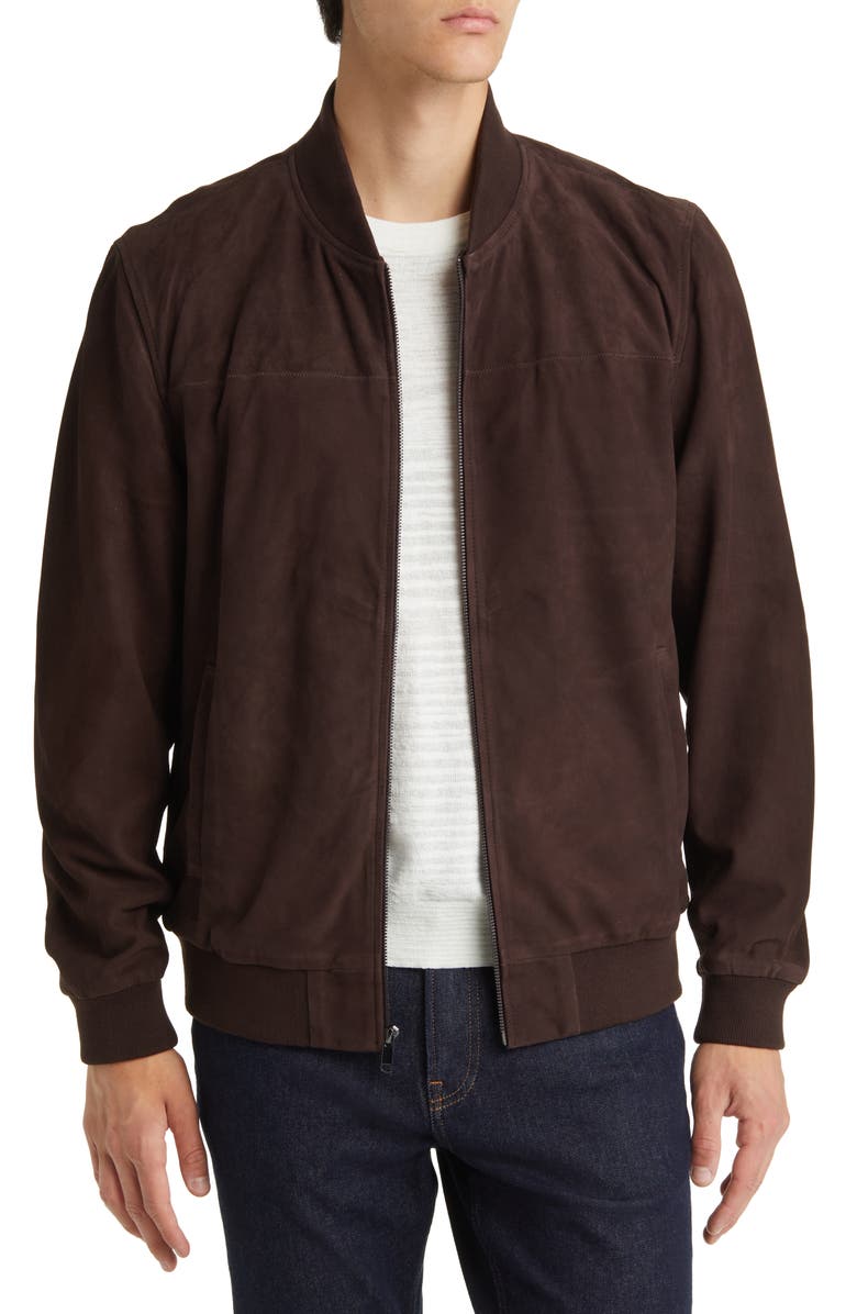 Nordstrom Suede Bomber Jacket, Main, color, 