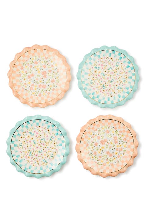 Posie Patch Set of 4 Ceramic Dessert Plates