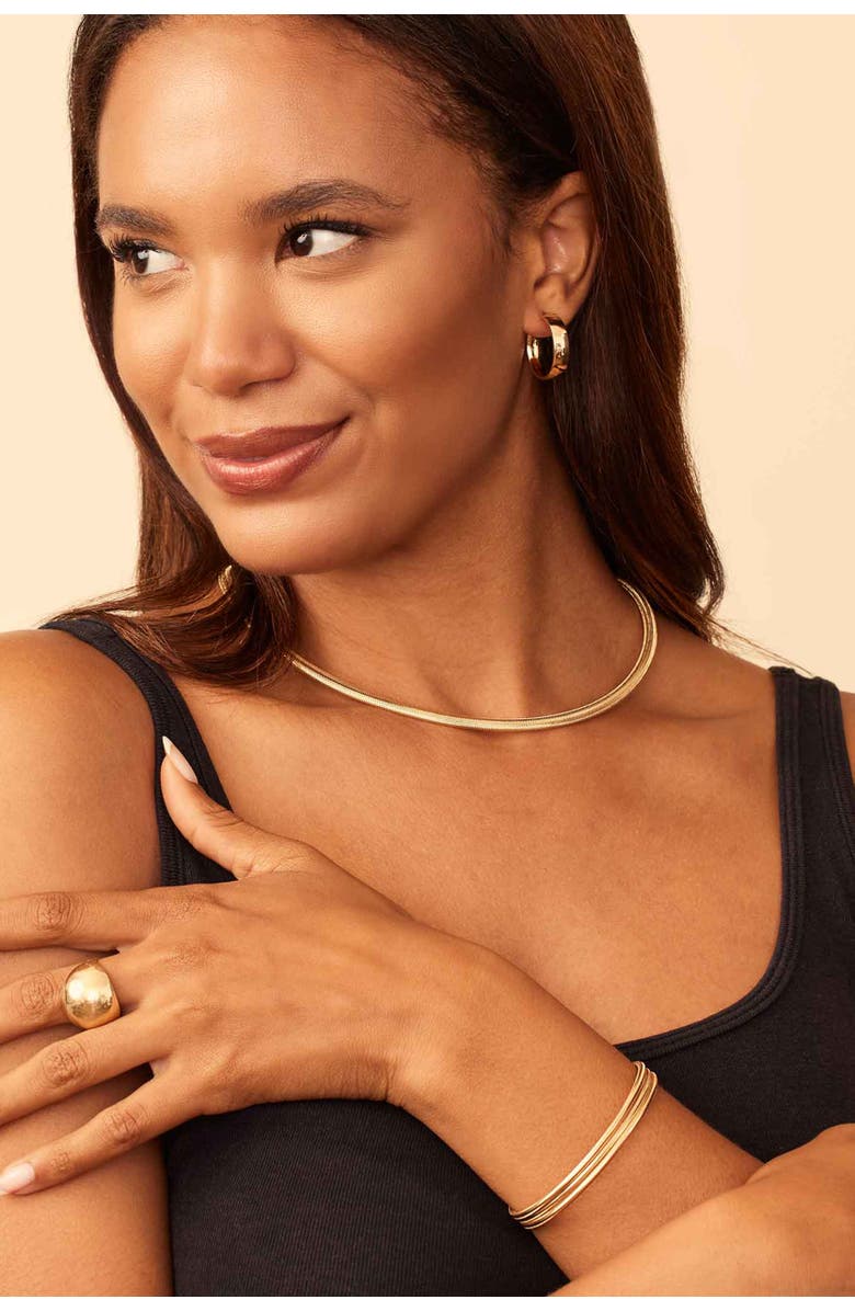 Oradina 14K Yellow Gold Mesh Glamour Stack Bracelet, Alternate, color, Yellow Gold