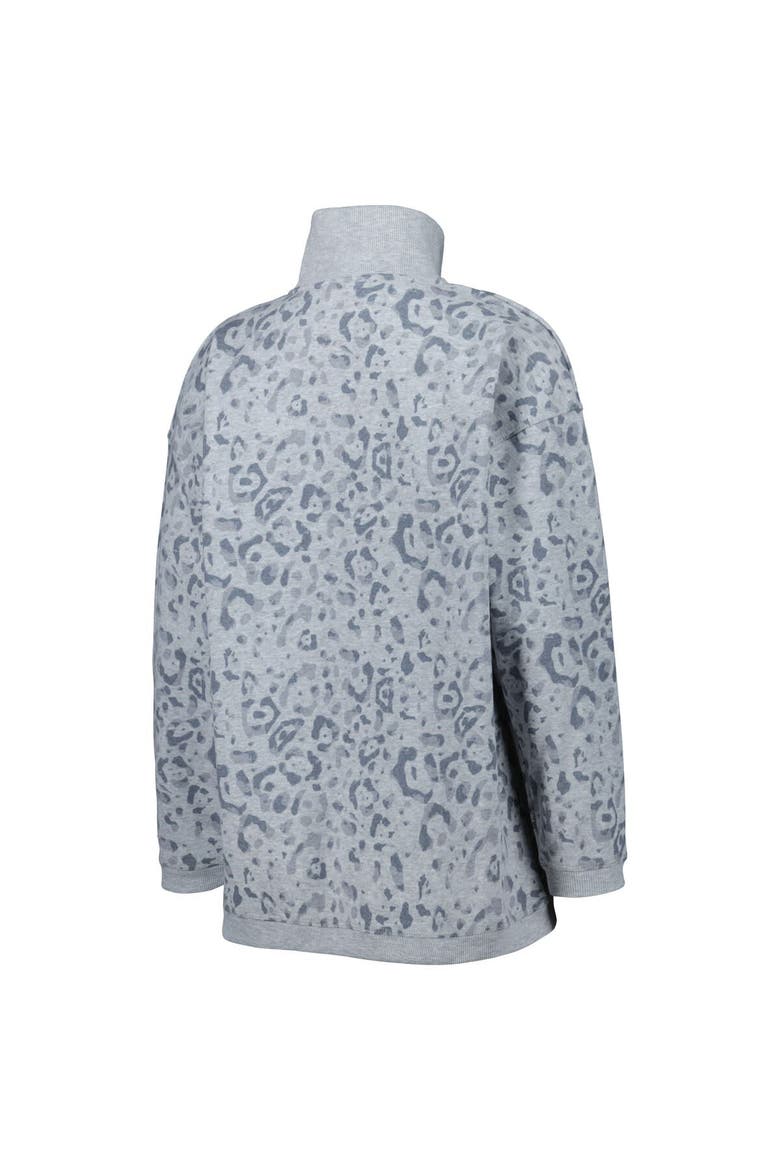 Women's Gameday Couture Heather Gray Georgia Bulldogs Leopard Quarter-Zip Sweatshirt, Alternate, color, Heather Gray