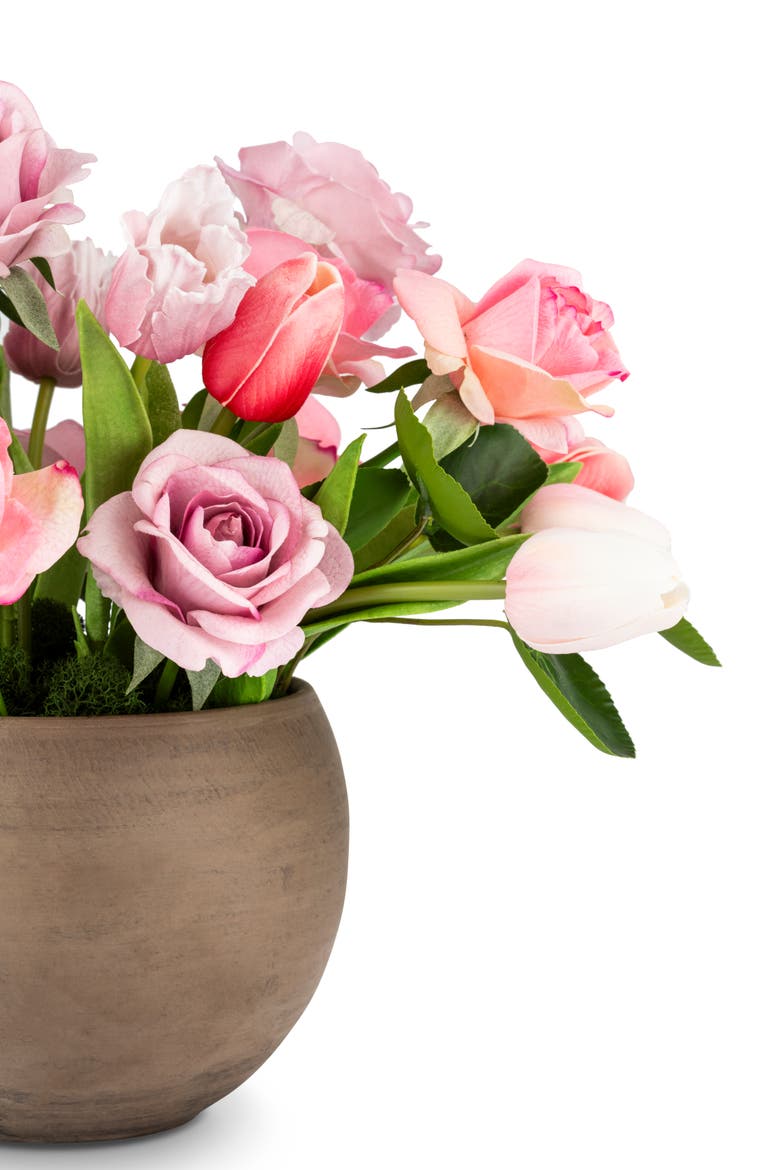 Harlow RealTouch Rose and Tulip Arrangement, Alternate, color, Pink