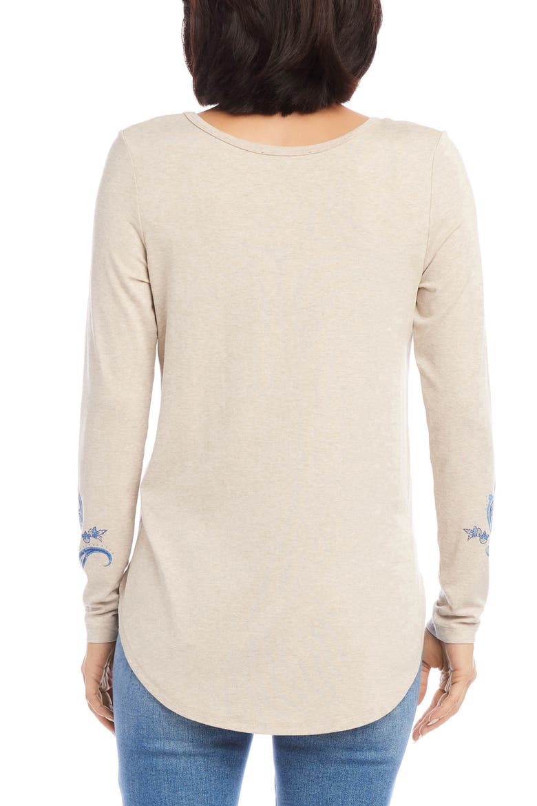 Paisley Print Shirttail Top, Alternate, color, OATMEAL