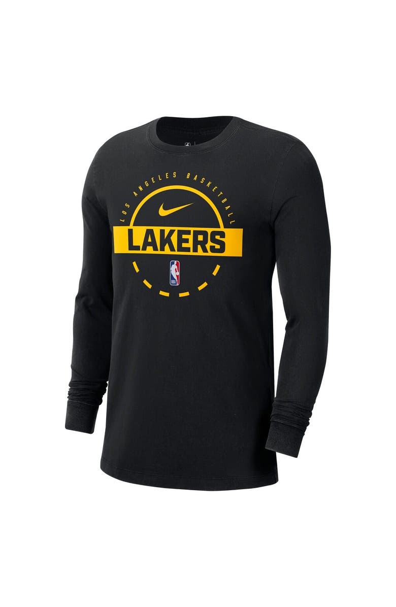 Nike Men's Nike Black Los Angeles Lakers Authentic Long Sleeve Practice T-Shirt, Alternate, color, Black