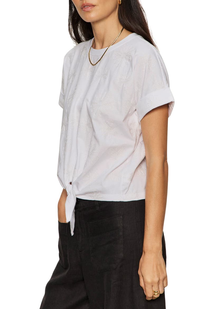 All Day Embroidered Tie Hem T-Shirt, Alternate, color, EMBROIDERY WHITE