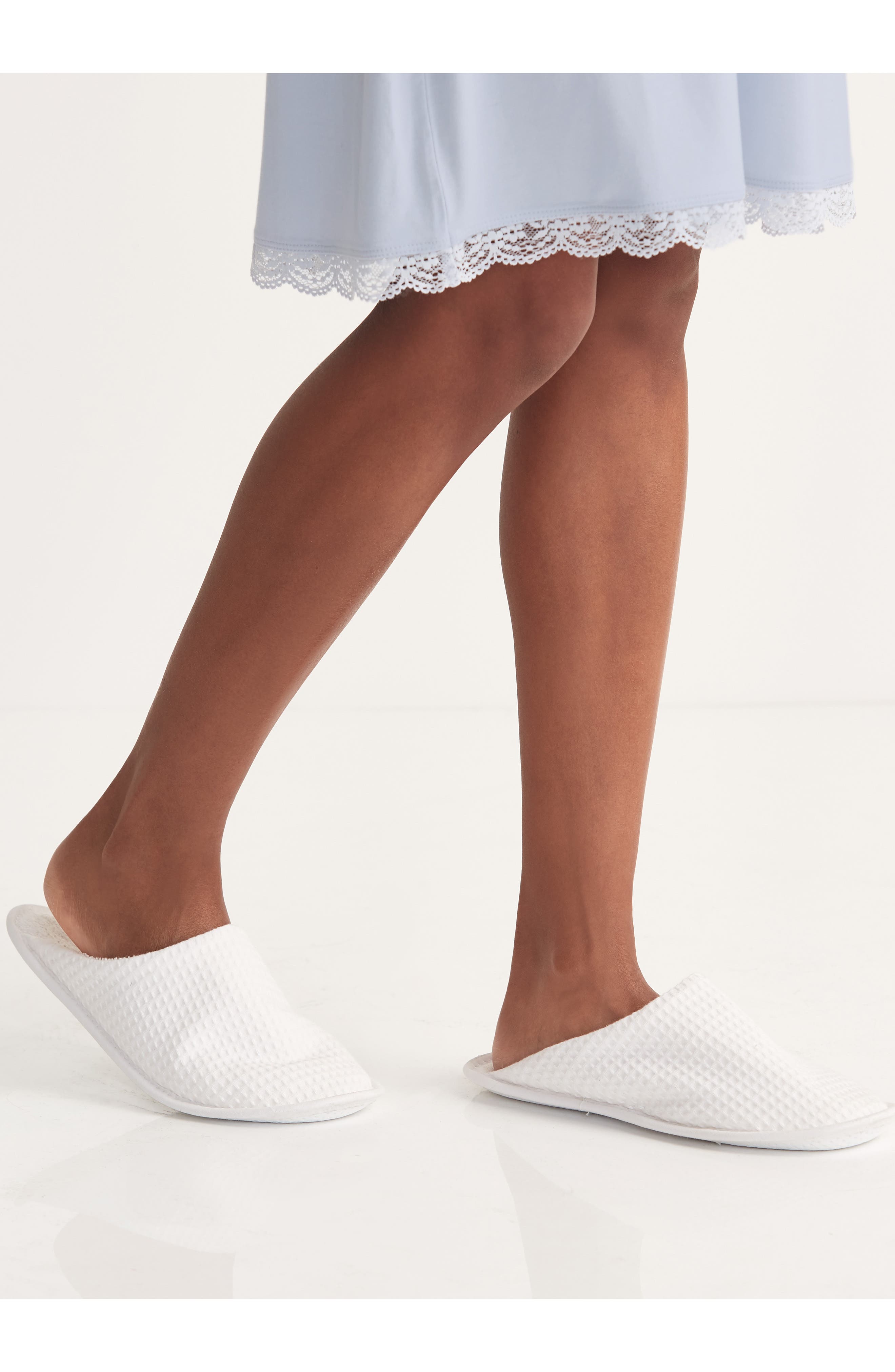 Unisex Waffle Slipper, Alternate, color, WHITE