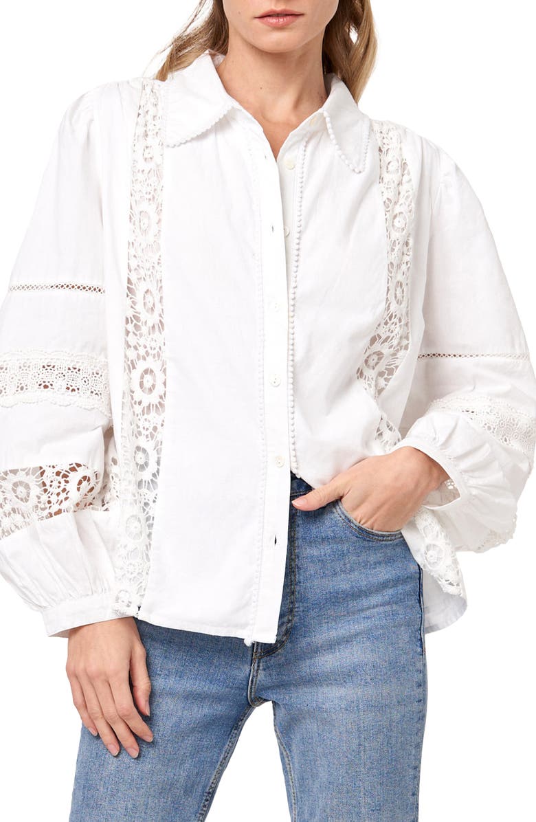 CIEBON Mollie Lace Trim Shirt, Main, color, 
