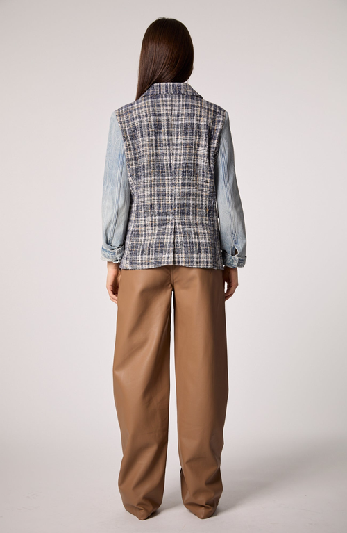 Blue Revival Mix Denim Helen Blazer In Tweed In Blue