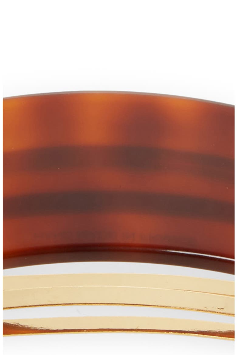 Rectangle Barrette, Alternate, color, BROWN