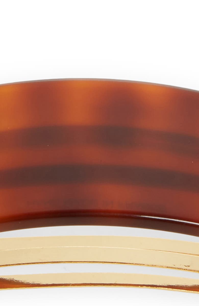 Alexandre de Paris Rectangle Barrette, Alternate, color, Brown