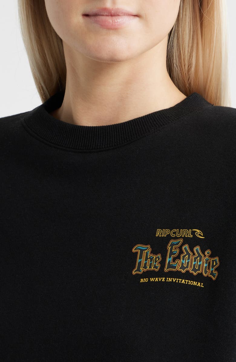 Rip Curl Eddie Would Go Crewneck Sweatshirt, Alternate, color, Black