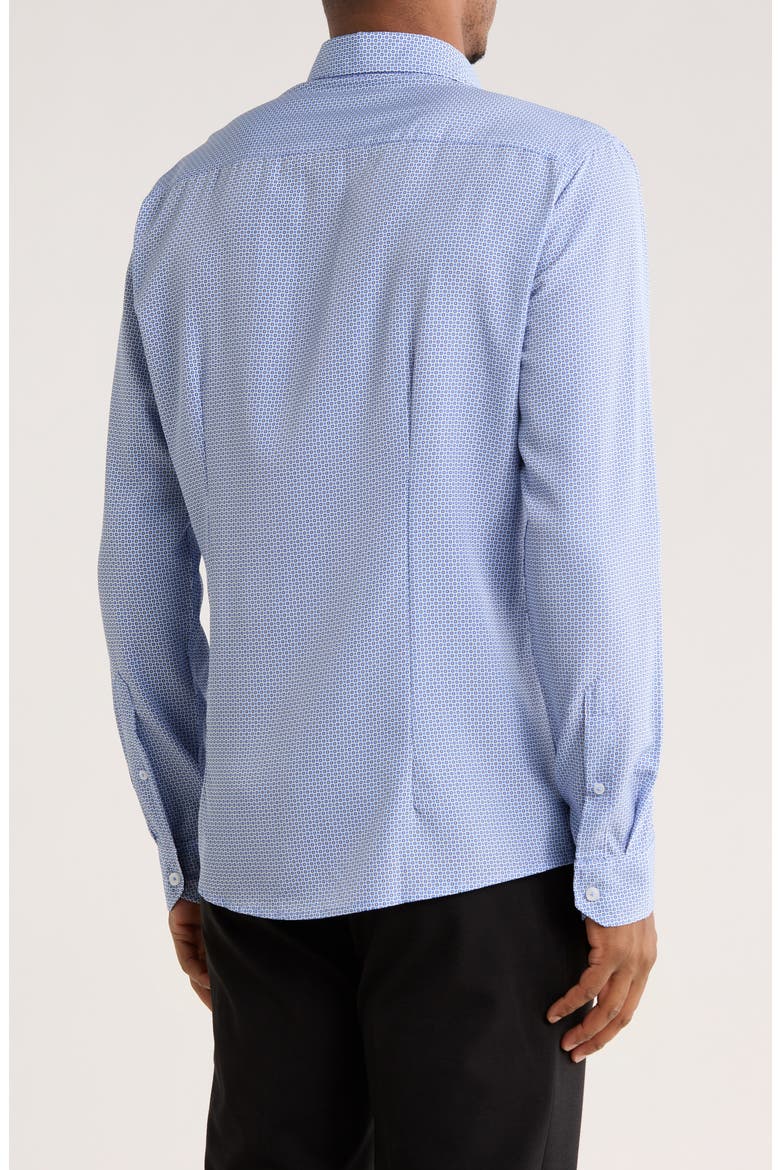 Geo Dot Stretch Sport Shirt, Alternate, color, LIGHT BLUE