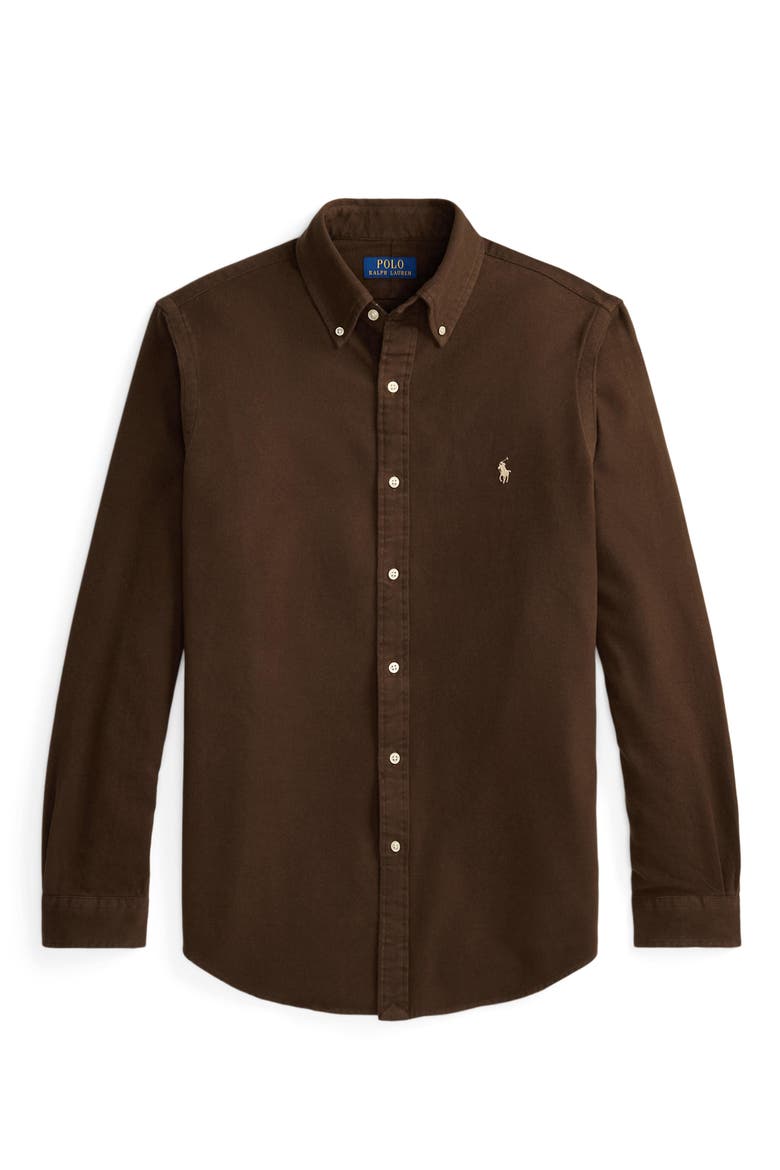 Classic Fit Brushed Cotton Flannel Button-Down Shirt, Alternate, color, BROWN