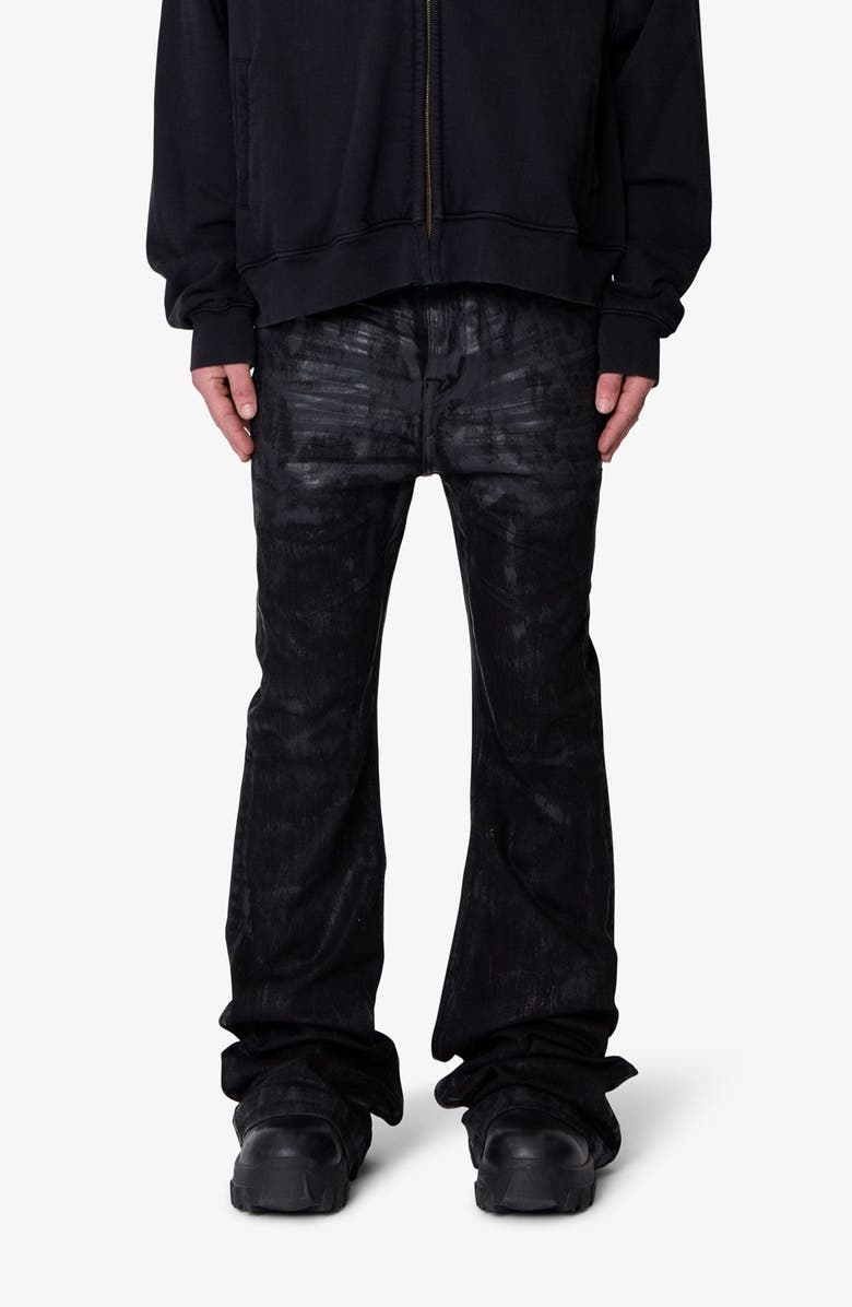 mnml Super Stacked Hem Jeans, Main, color, Waxed Black