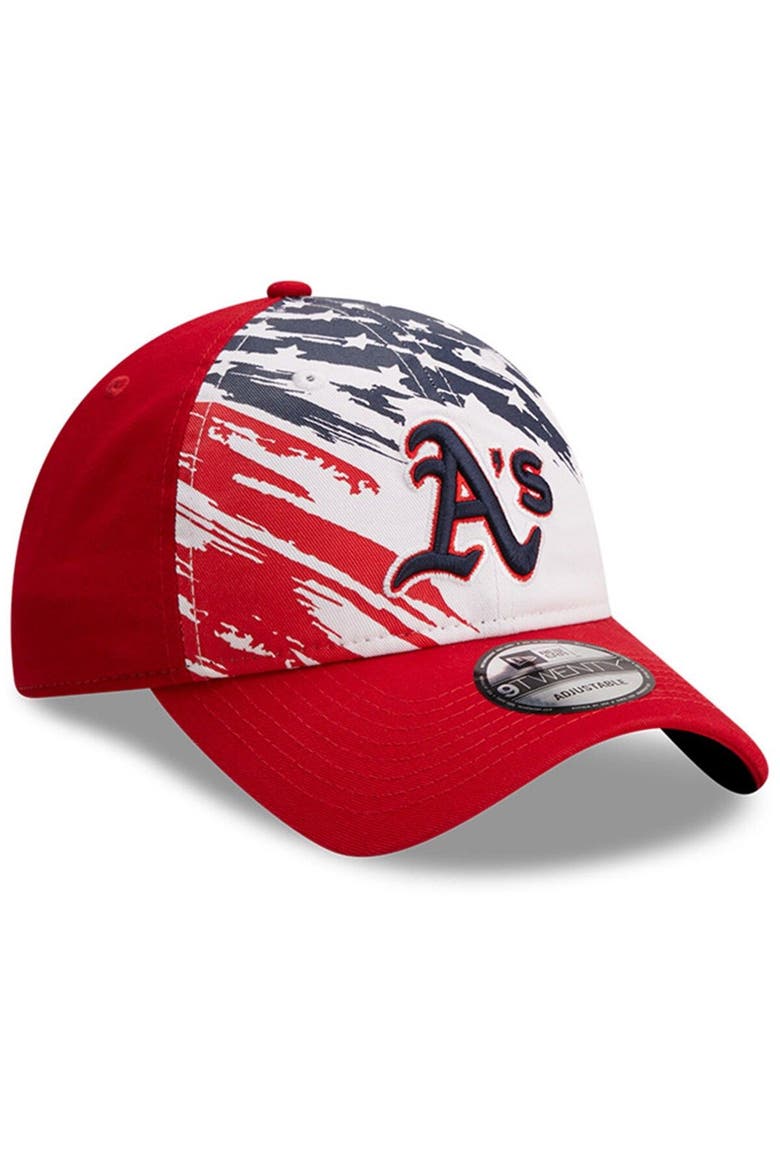 Men's New Era Red Oakland Athletics 2022 4th of July 9TWENTY Adjustable Hat, Alternate, color, Red