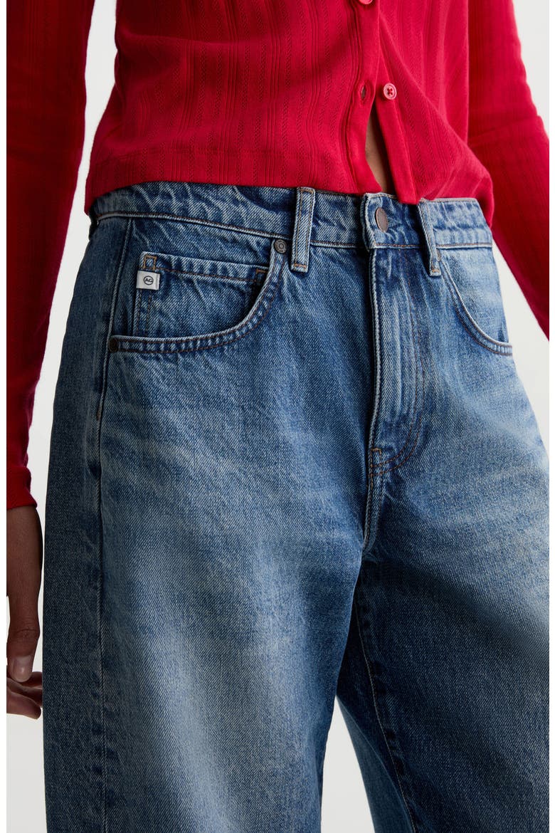 Hattie Raw Hem High Waist Crop Barrel Leg Jeans, Alternate, color, PERFECT PITCH