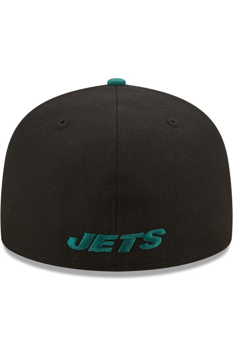 New Era Men's New Era Black/Green New York Jets Flipside 2Tone 59FIFTY Fitted Hat, Alternate, color,