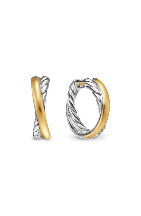 Bold Crossover Hoop Earrings