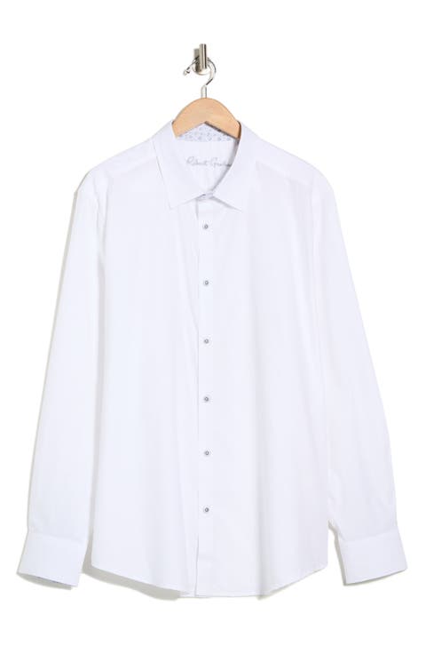 Solid Cotton Button-Up Shirt