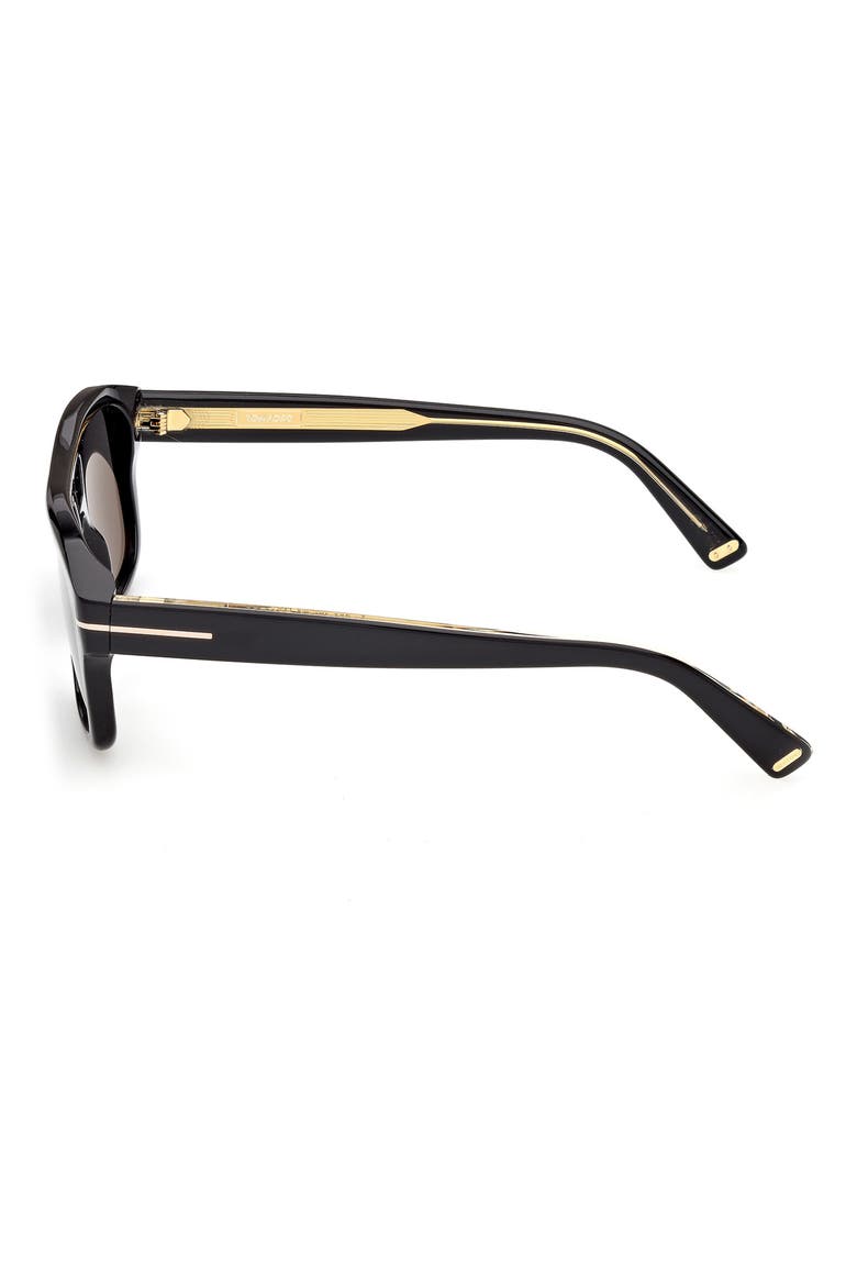 Icon 53mm Aviator Sunglasses, Alternate, color, SHINY BLACK/ SHINY YELLOW GOLD