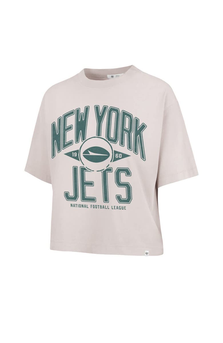 '47 Women's '47 Natural New York Jets Cropped Windthrow Ravine T-Shirt, Alternate, color, 