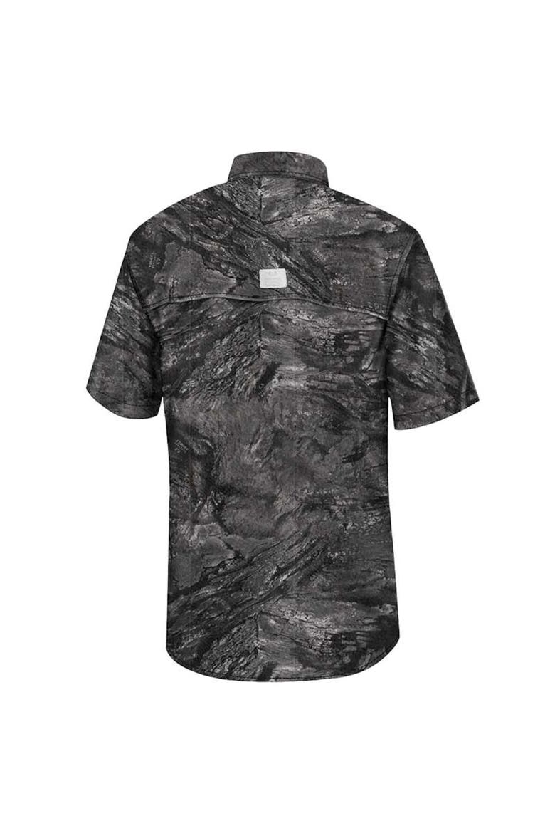Men's Colosseum  Charcoal Nebraska Huskers Realtree Aspect Charter Full-Button Fishing Shirt, Alternate, color, Charcoal